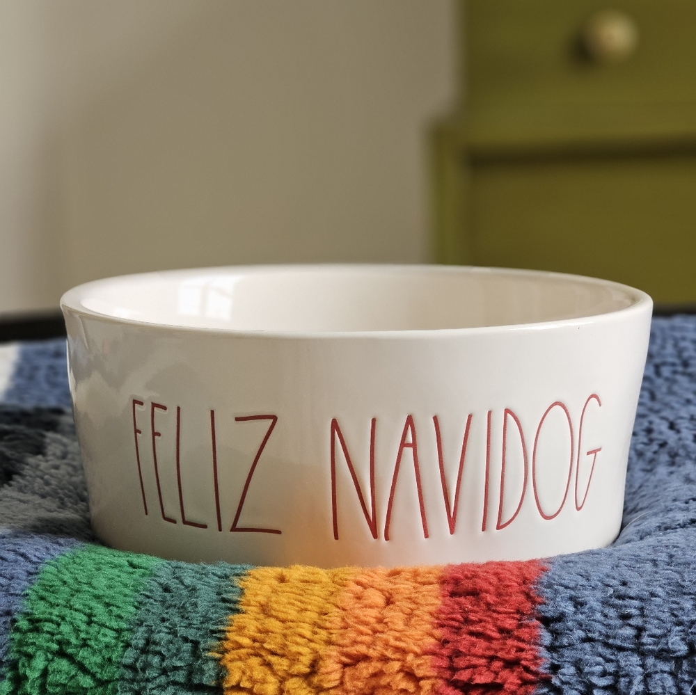 Rae Dunn Dog Bowl Feliz Navidog Christmas